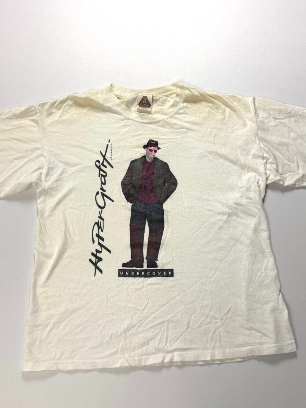 Vintage Hyper-Graft Undercover T Shirt White Sz M Generra Hypercolor USA